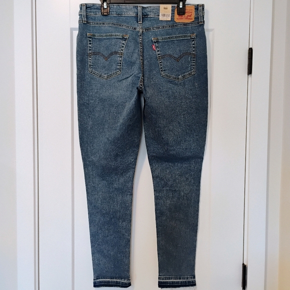 NWT 33 16 Levi's 721 High Rise Skinny Distressed Raw Edge Hem Denim Jeans NEW - Picture 11 of 12